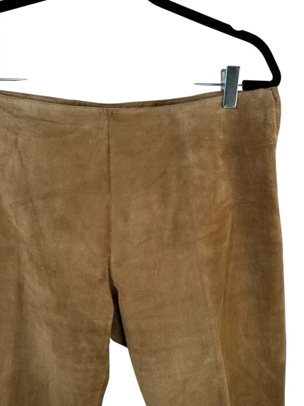 Danier Genuine Tan Suede Leather Pants 10 Straight Leg 70s Boho Luxe Tailored